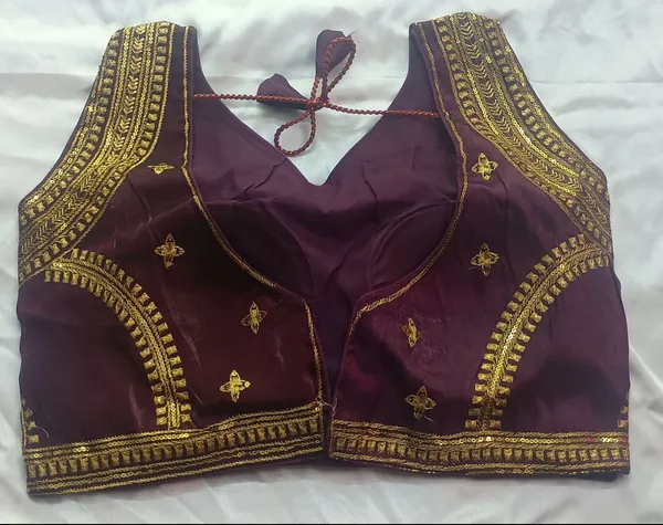 Purple_Premium_Crazy_Attires_V_Neck_Blouse_For_Women
