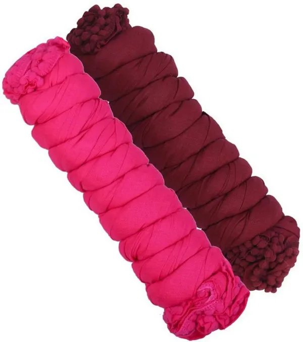 Pink_And_Maroon_Premium_Cotton_Blend_Solid_For_Women_Pack_Of_2