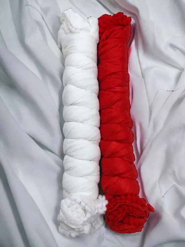 White_And_Red_Premium_Pure_Cotton_Applique_Dupatta_For_Women_Pack_Of_2