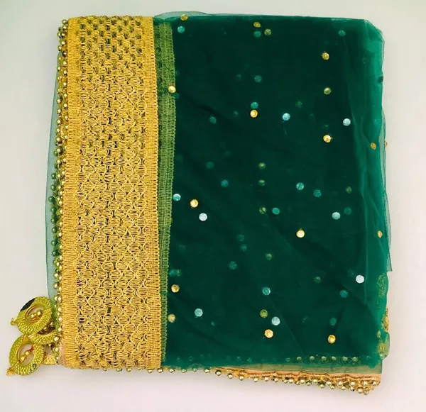 Dark_Green_Premium_Net_Self_Design_For_Women