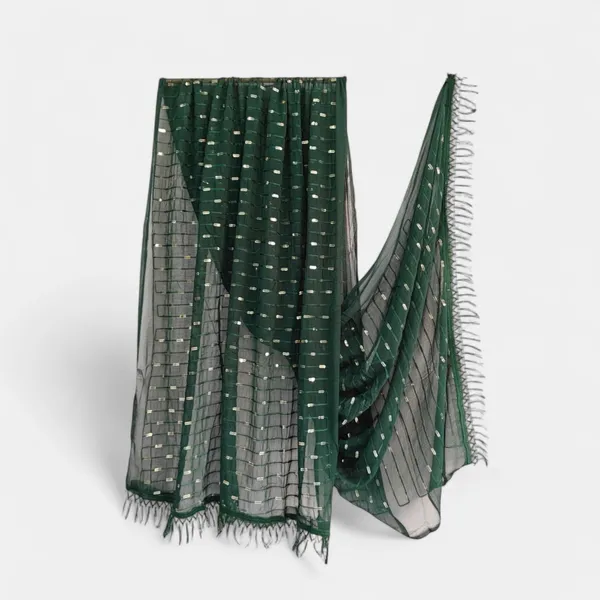 Dark_Green_Premium_Khatri_Chiffon_Embellished_For_Women