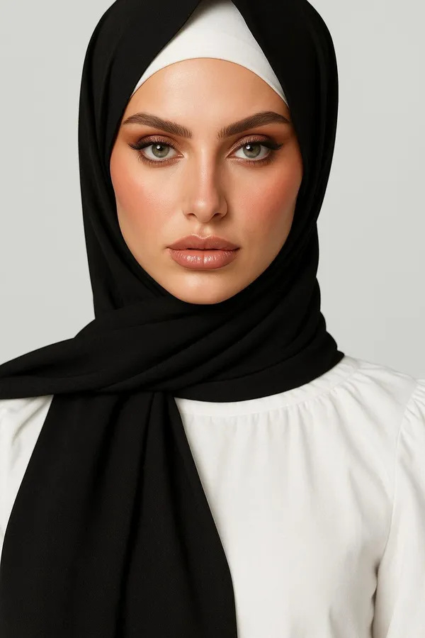 White_And_Black_Premium_Georgette_Solid_For_Women_Pack_Of_2