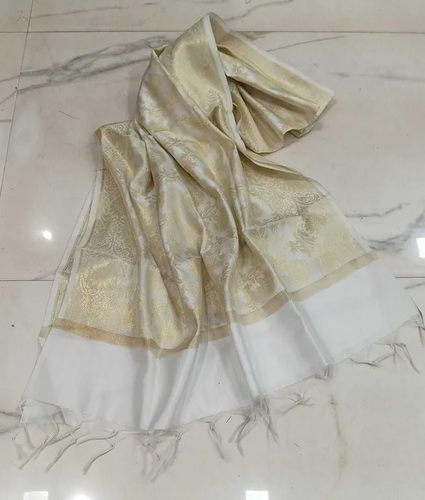 White_And_Gold_Premium_Crazy_Attires_Pure_Silk_For_Women