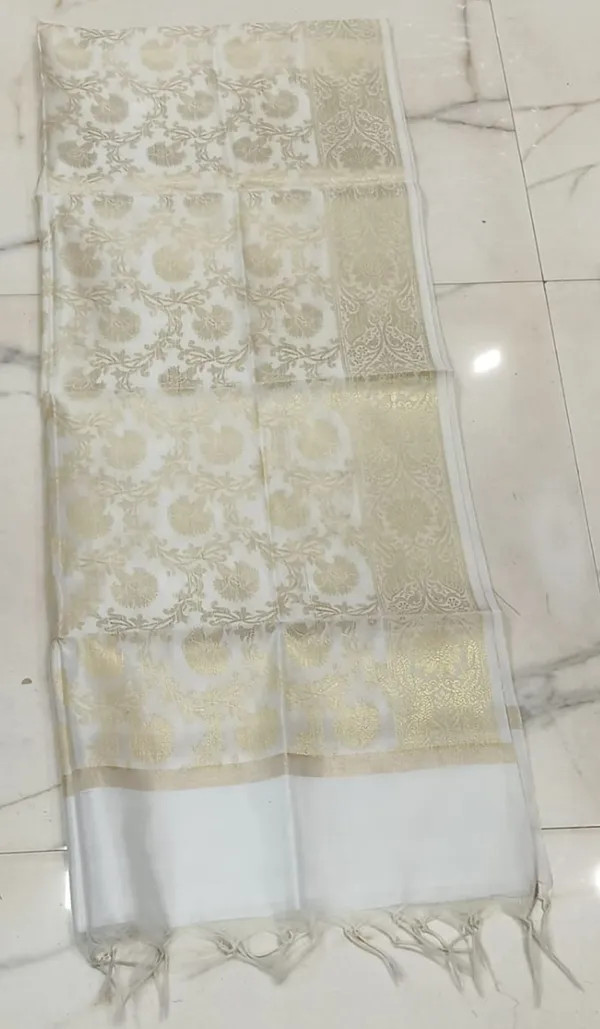 White_And_Gold_Premium_Crazy_Attires_Pure_Silk_For_Women