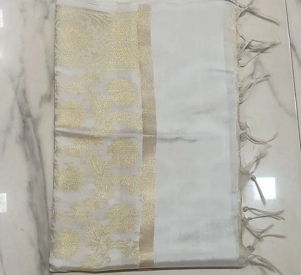 White_And_Gold_Premium_Crazy_Attires_Pure_Silk_For_Women
