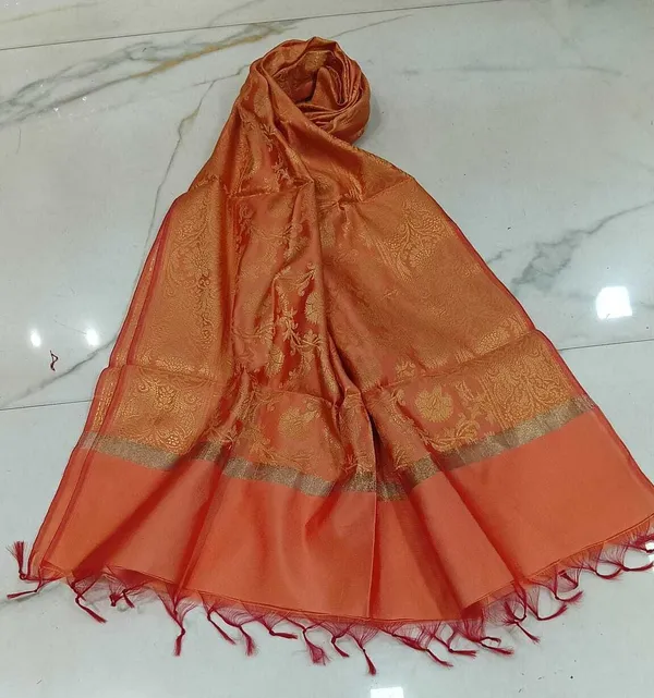 Peach_Premium_Crazy_Attires_Pure_Silk_For_Women