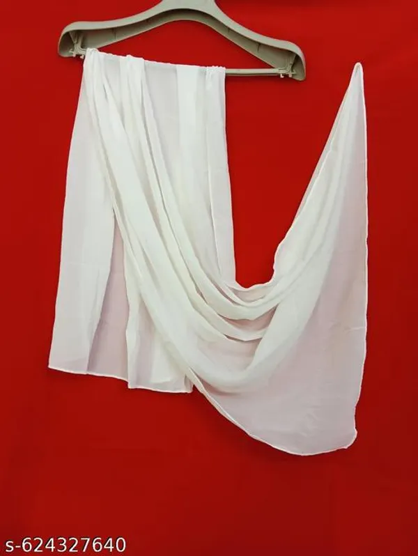 Grey_And_White_Premium_Georgette_Stole_For_Women_Pack_Of_2