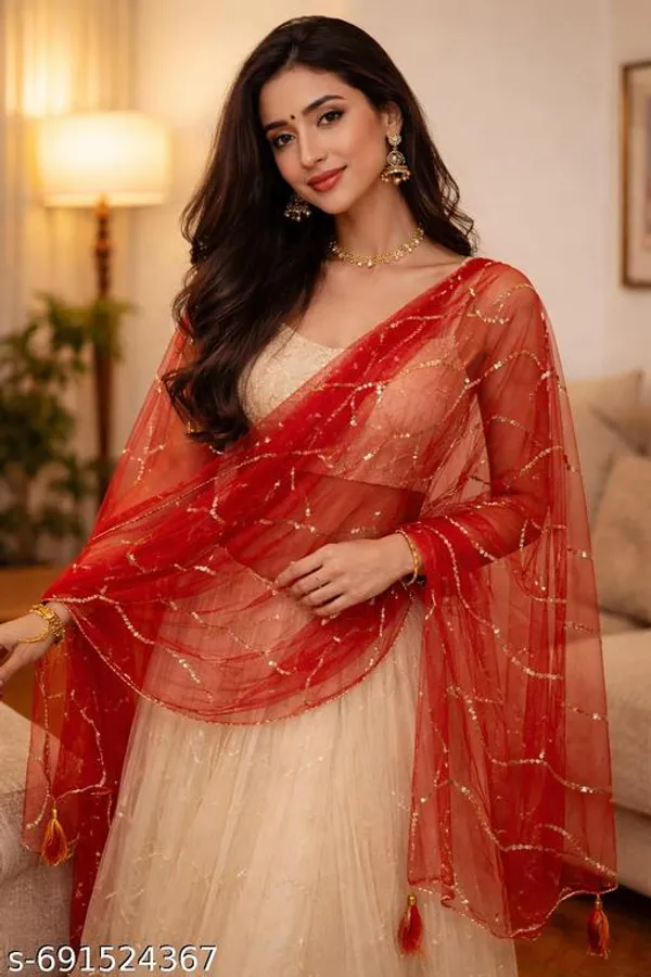 Red_Premium_Cotton_Dupatta_For_Women
