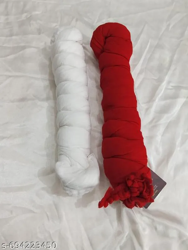 White_And_Red_Premium_Cotton_Dupatta_For_Women_Pack_Of_2
