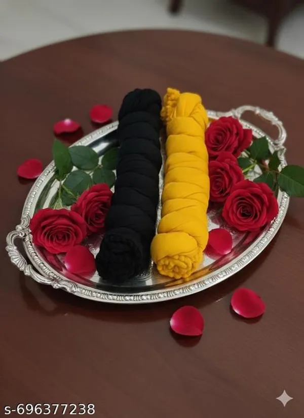 Yellow_And_Black_Premium_Cotton_Dupatta_For_Women_Pack_Of_2