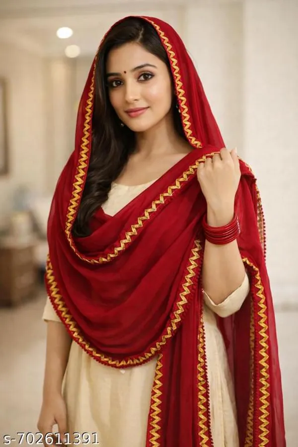 Red_Premium_Chiffon_Dupatta_For_Women