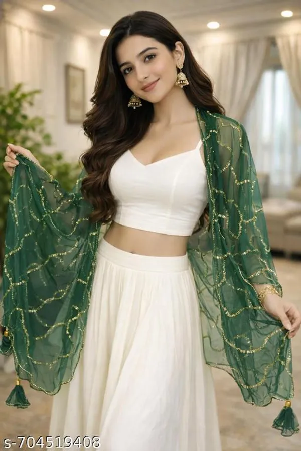 Green_Premium_Net_Dupatta_For_Women