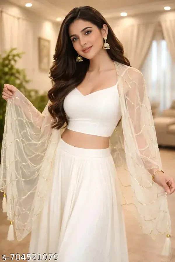 White_Premium_Net_Dupatta_For_Women