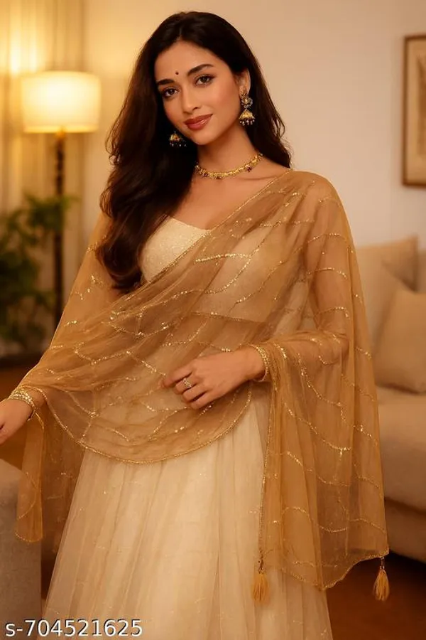 Beige_Premium_Net_Cotton_Dupatta_For_Women
