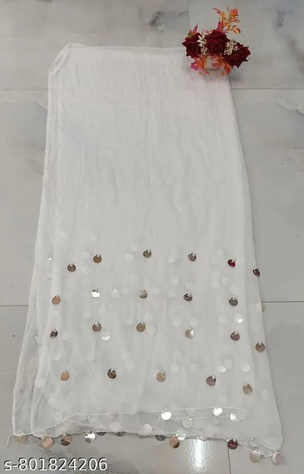 White_Premium_Chiffon_Dupatta_For_Women