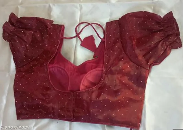 Maroon_Premium_Organza_Blouse_For_Women