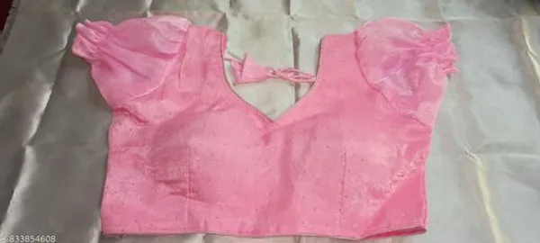 Pink_Premium_Organza_Blouse_For_Women