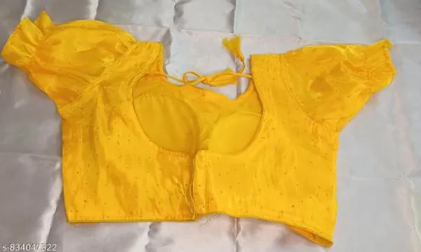Yellow_Premium_Organza_Blouse_For_Women