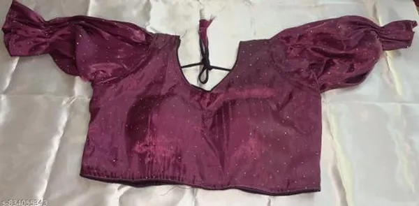 Wine_Premium_Organza_Blouse_For_Women
