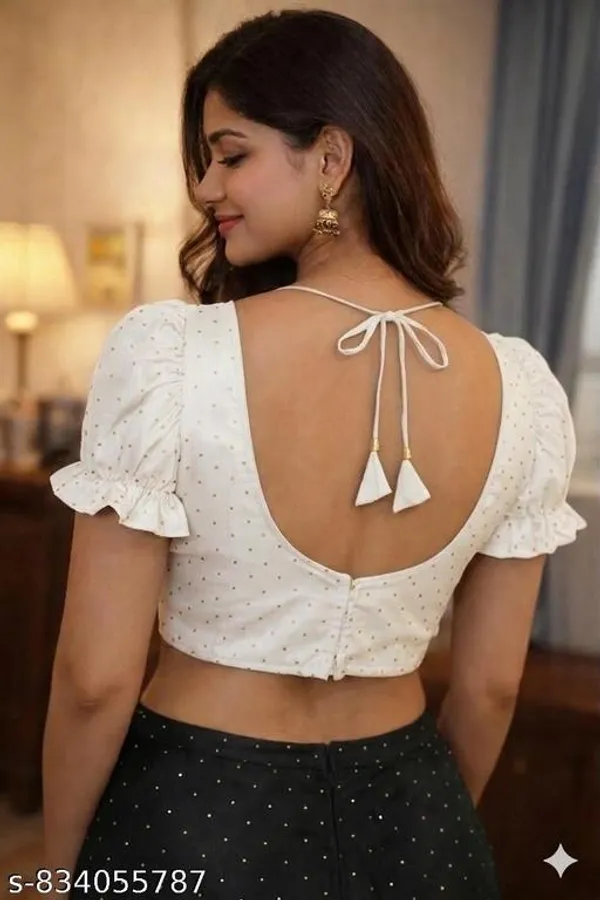 White_Premium_Organza_Blouse_For_Women