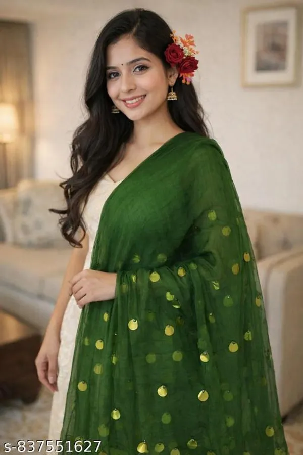 Green_Premium_Chiffon_Dupatta_For_Women
