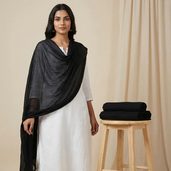 Black_Premium_Black_Cotton_Dupatta_For_Women