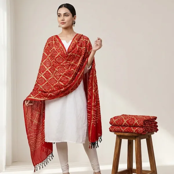 Red_Premium_Chunri_Dupatta_For_Women