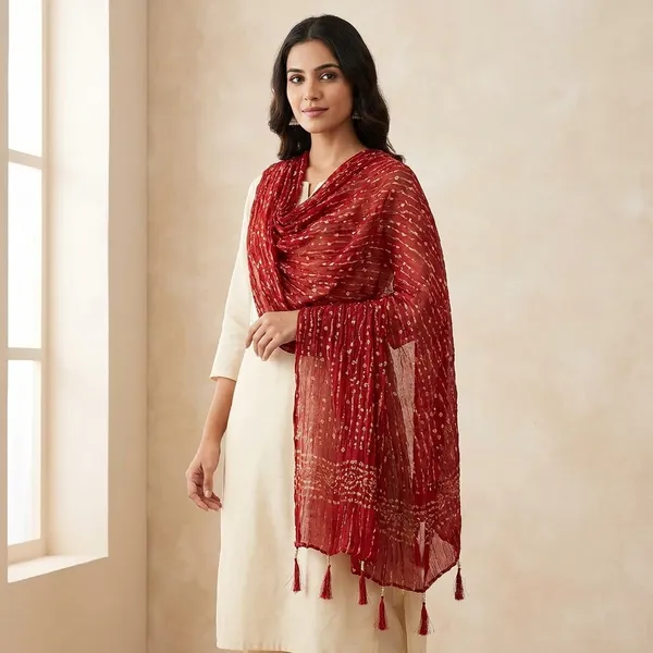 Red_Premium_Red_Silk_Dupatta_For_Women
