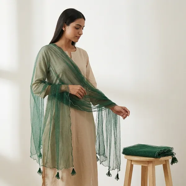 Green_Premium_Net_Dupatta_For_Women