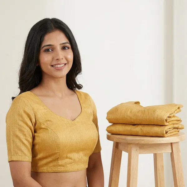 Beige_Premium_Organza_Blouse_For_Women
