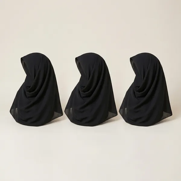 Black_Premium_Georgette_Scarf_For_Women