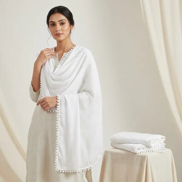 White_Premium_Chiffon_Dupatta_For_Women