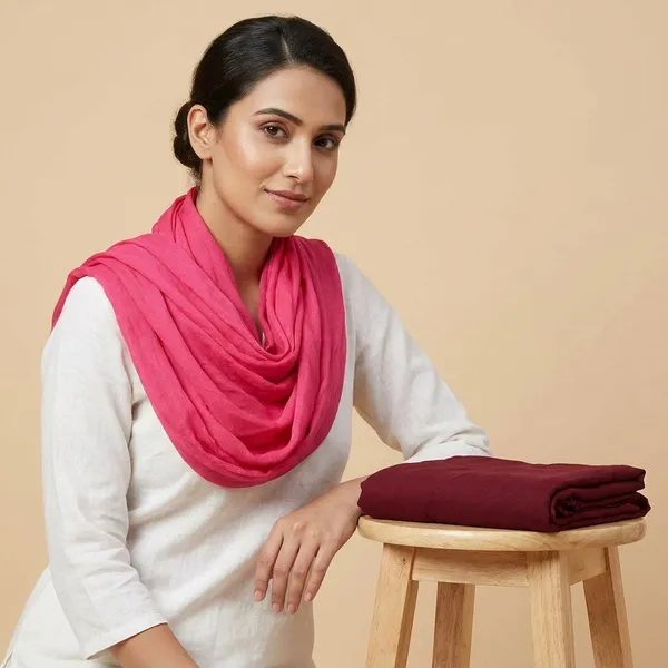 Pink_And_Maroon_Premium_Cotton_Blend_Solid_For_Women_Pack_Of_2