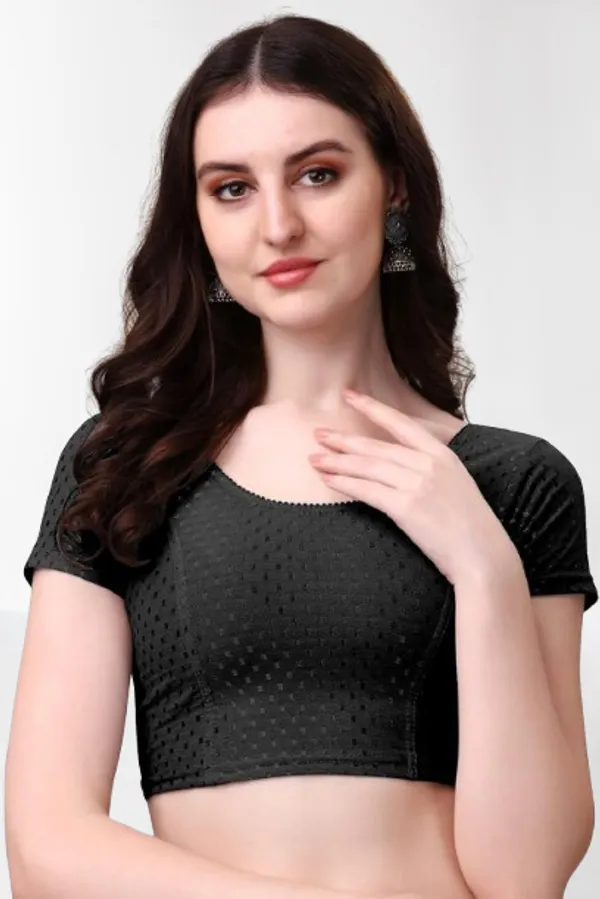 Black_Premium_Sarhulgarments_Round_Neck_Blouse_For_Women