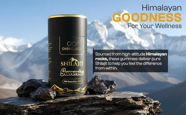 Overclock_Shilajit_Gummies_Himalayan_Resin_Extract_60_Count_And_Hygeia_Beetroot_Powder_Natural_Skin_Care_And_Superfood_200_G_Combo