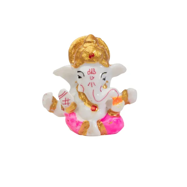 White_And_Golden_Resin_Idol_For_Pooja_&_Spiritual_Use