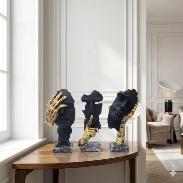 Black_And_Golden_Resin_Figurine_For_Home_Decor