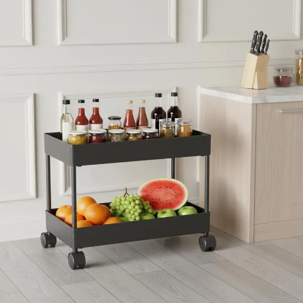 Black_Plastic_Storage_Rack_For_Bedroom/Shelf_For_Bedroom/Bathroom_Storage_Rack/Trolley_For_Kitchen_Storage/Multipurpose_Storage_Rack