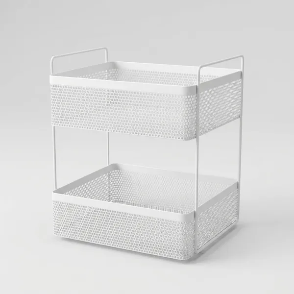 White_2-Tier_Metal_Square_Kitchen_Rack_Stand_Organiser_|_Countertop_Organizer_Kitchen_Bathroom_Spice,_Oil,_Masala,_Cosmetic_And_Bathroom_Vanity_Storage_Rack_Shelf