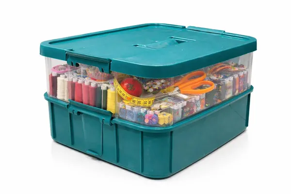 Green_Storage_Box_Clear_Stack_And_Carry_Box,_Portable_Craft_Organizers,_And_Storage_Bin_For_Organizing_Arts_And_Crafts,_Sewing,_Makeup,Supplies_Ideal_Hobby_Organizer