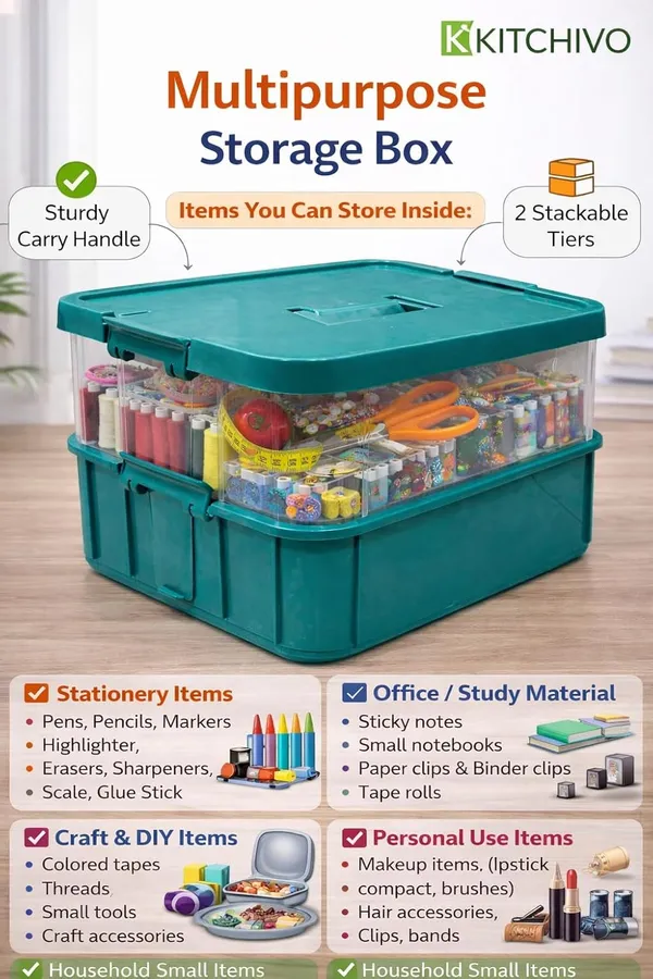 Green_Storage_Box_Clear_Stack_And_Carry_Box,_Portable_Craft_Organizers,_And_Storage_Bin_For_Organizing_Arts_And_Crafts,_Sewing,_Makeup,Supplies_Ideal_Hobby_Organizer