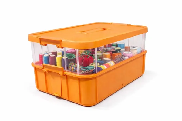 Orange_Storage_Box_Clear_Stack_And_Carry_Box,_Portable_Craft_Organizers,_And_Storage_Bin_For_Organizing_Arts_And_Crafts,_Sewing,_Makeup,Supplies_Ideal_Hobby_Organizer