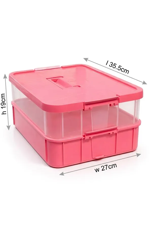 Pink_Storage_Box_Clear_Stack_And_Carry_Box,_Portable_Craft_Organizers,_And_Storage_Bin_For_Organizing_Arts_And_Crafts,_Sewing,_Makeup,Supplies_Ideal_Hobby_Organizer