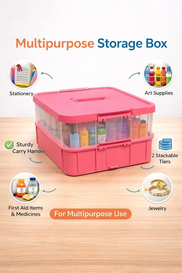 Pink_Storage_Box_Clear_Stack_And_Carry_Box,_Portable_Craft_Organizers,_And_Storage_Bin_For_Organizing_Arts_And_Crafts,_Sewing,_Makeup,Supplies_Ideal_Hobby_Organizer