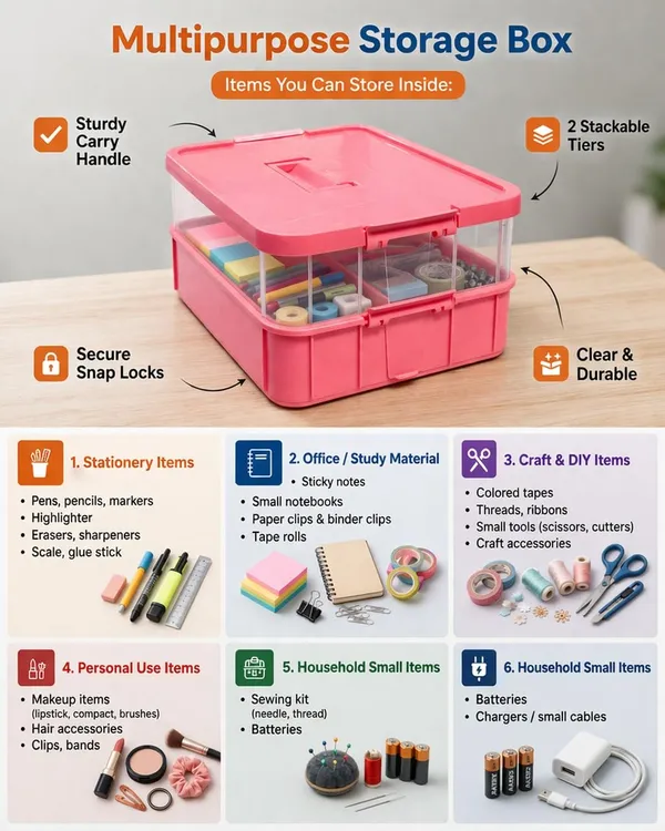 Pink_Storage_Box_Clear_Stack_And_Carry_Box,_Portable_Craft_Organizers,_And_Storage_Bin_For_Organizing_Arts_And_Crafts,_Sewing,_Makeup,Supplies_Ideal_Hobby_Organizer