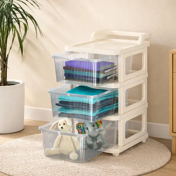 White_Heavy_Duty_Plastic_Storage_Drawer_With_Wheels_|_Modular_Cabinet_For_Bedroom,_Office,_Home_Or_Classroom|_Chest_Of_Drawers_Organiser_For_Cosmetics,_Kitchen_Items,_Toys