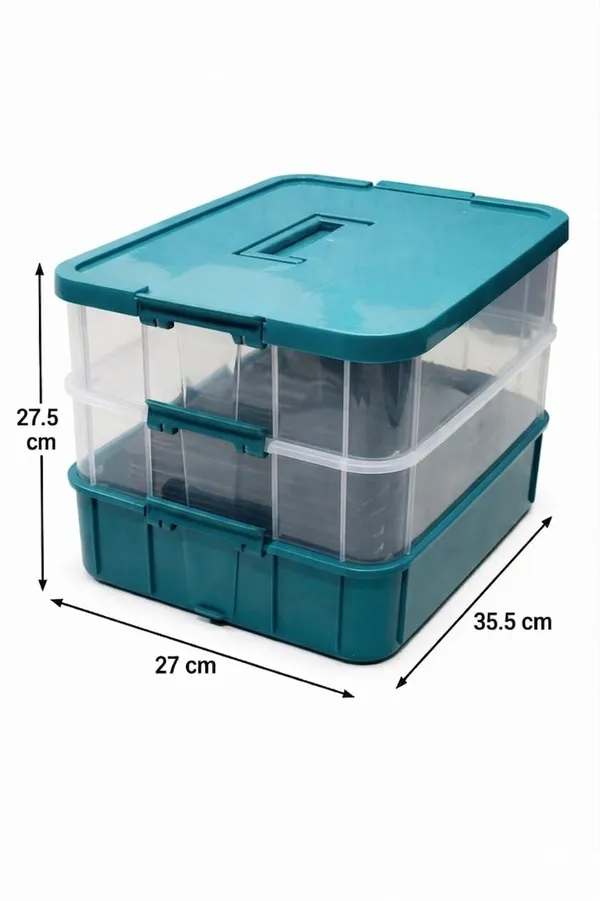 Green_Storage_Box_Clear_Stack_And_Carry_Box,_Portable_Craft_Organizers,_And_Storage_Bin_For_Organizing_Arts_And_Crafts,_Sewing,_Makeup,Supplies_Ideal_Hobby_Organizer