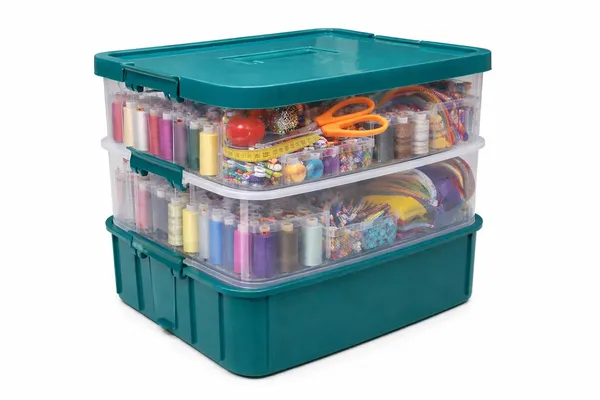 Green_Storage_Box_Clear_Stack_And_Carry_Box,_Portable_Craft_Organizers,_And_Storage_Bin_For_Organizing_Arts_And_Crafts,_Sewing,_Makeup,Supplies_Ideal_Hobby_Organizer