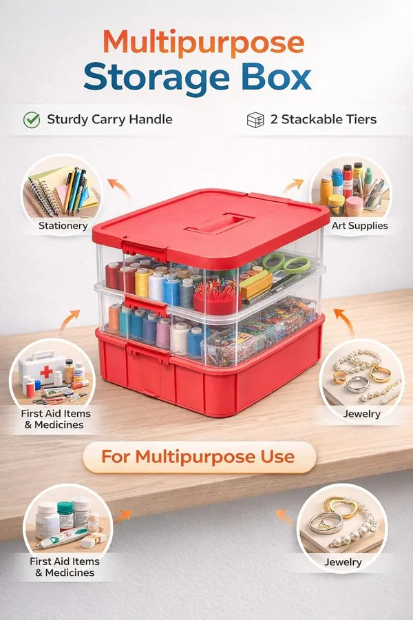 Pink_Storage_Box_Clear_Stack_And_Carry_Box,_Portable_Craft_Organizers,_And_Storage_Bin_For_Organizing_Arts_And_Crafts,_Sewing,_Makeup,Supplies_Ideal_Hobby_Organizer
