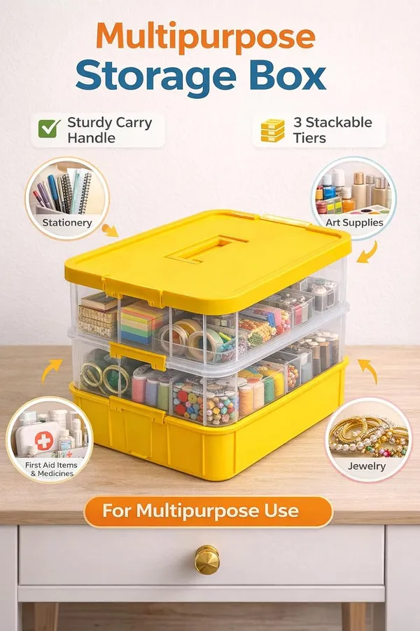 Yellow_Storage_Box_Clear_Stack_And_Carry_Box,_Portable_Craft_Organizers,_And_Storage_Bin_For_Organizing_Arts_And_Crafts,_Sewing,_Makeup,Supplies_Ideal_Hobby_Organizer